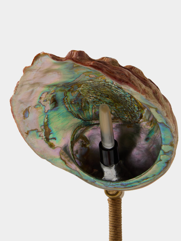 Tennant New York - Lawyer's Abalone Shell and Concrete Table Lamp - Orange - ABASK