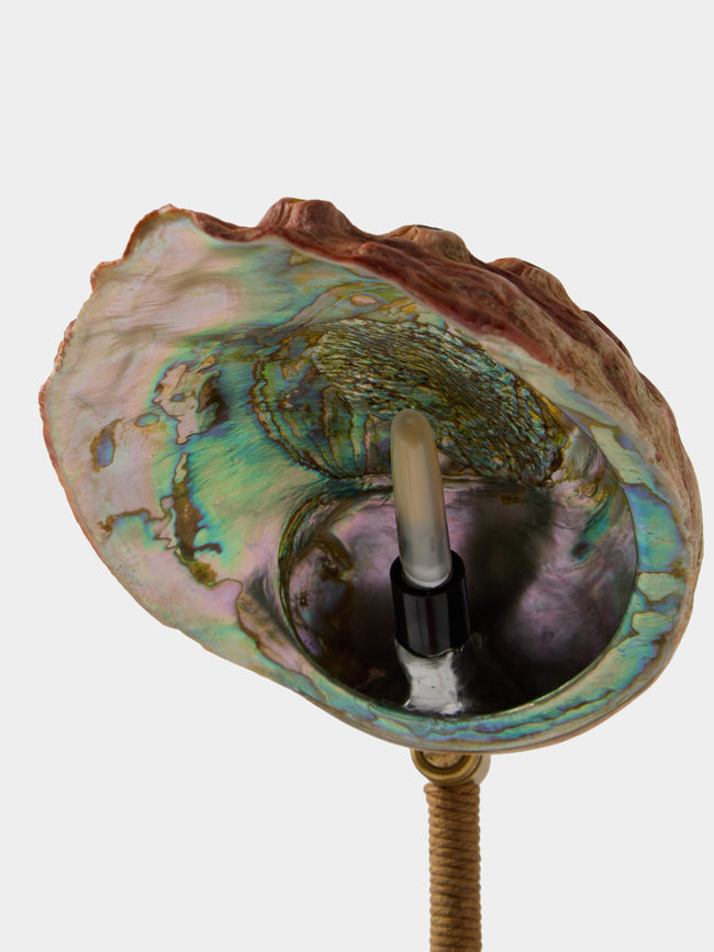 Tennant New York - Lawyer's Abalone Shell and Concrete Table Lamp - Orange - ABASK