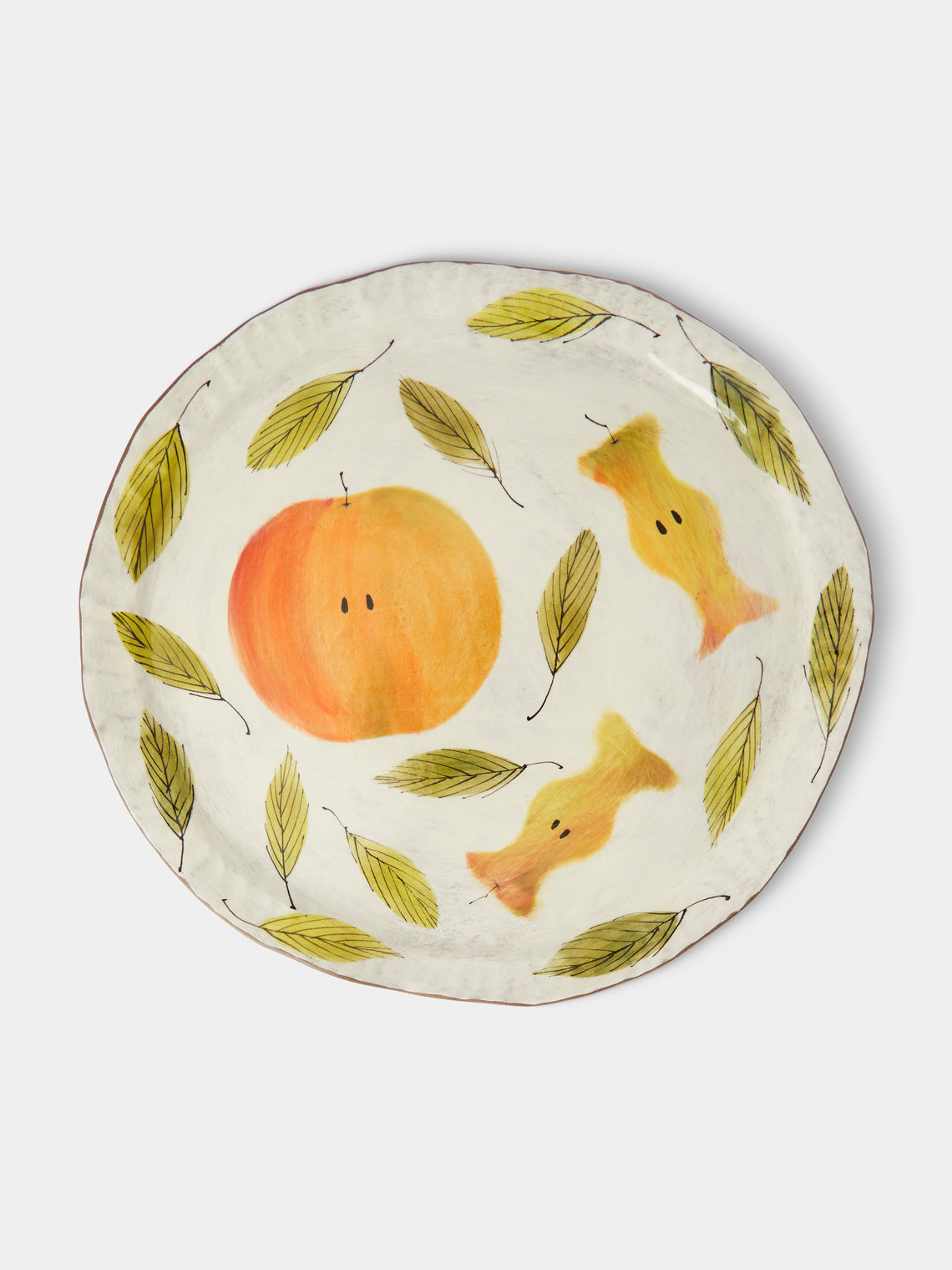 Yon Ho Kyung - Apples Hand-Painted Buncheong Platter - White - ABASK - 