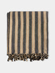 Mizar & Alcor - Striped Handwoven Linen and Cotton Towels (Set of 2) - Black - ABASK - 