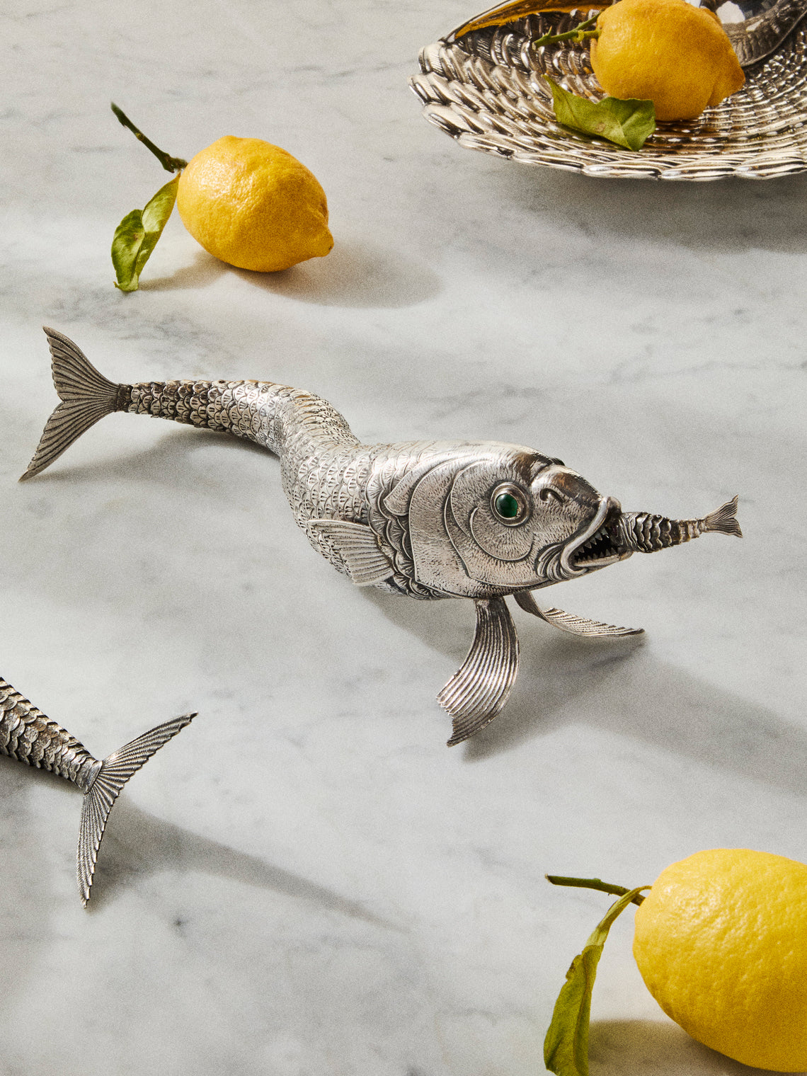 Antique and Vintage - 1920s Solid Silver Articulating Fish - Silver - ABASK