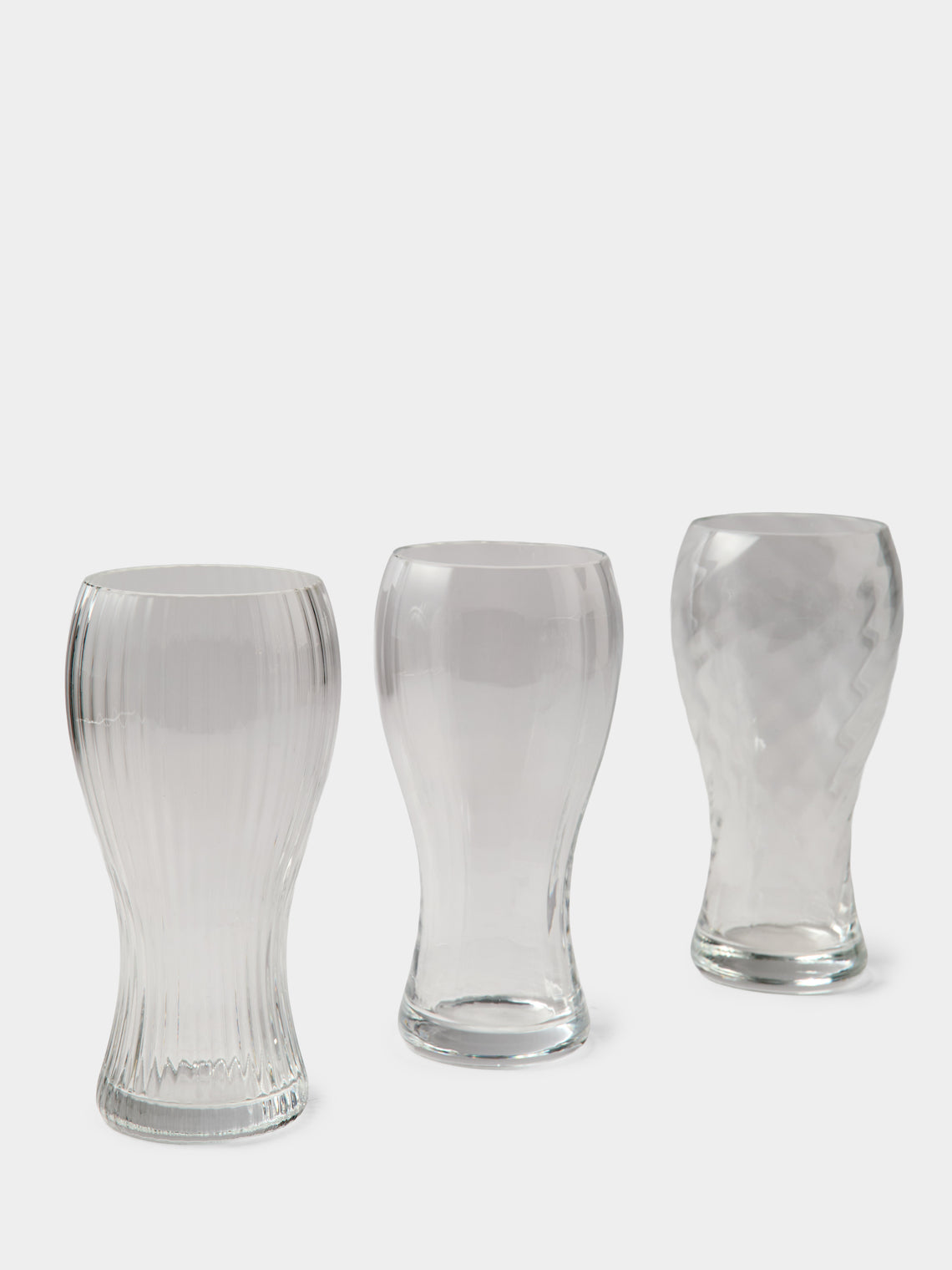 NasonMoretti - | Set of 6 | Marilyn Hand-Blown Murano Beer Glasses - Clear - ABASK