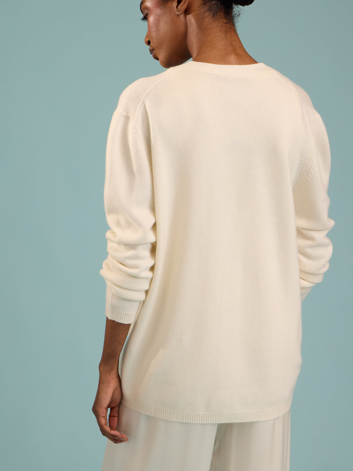 Denis Colomb - Cashmere Boyfriend Cardigan | Size: S - Ivory - ABASK