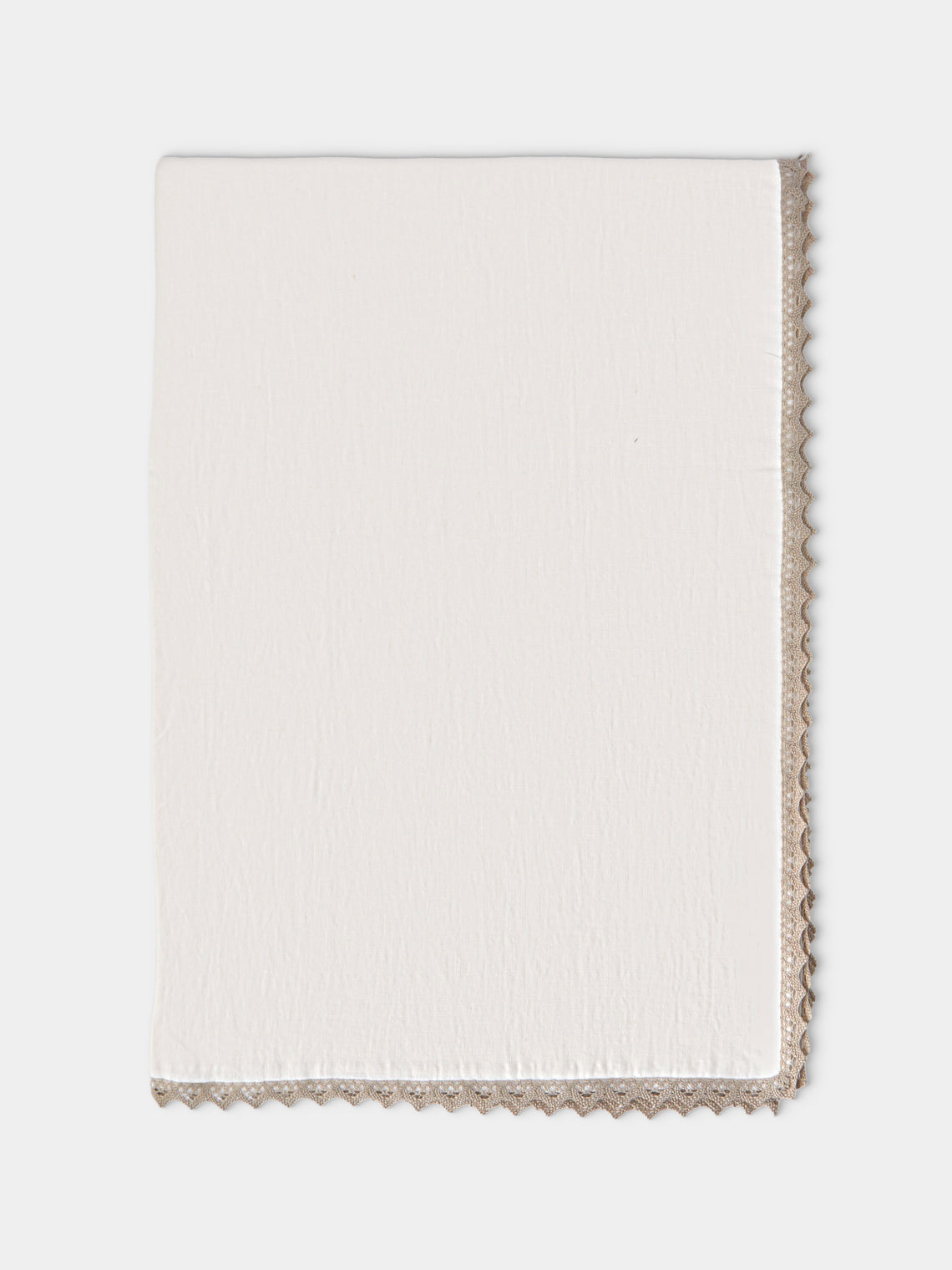 Borgo delle Tovaglie - Bagheria Embroidered Linen Rectangular Tablecloth (165.5in/4.2m) - Ivory - ABASK - 