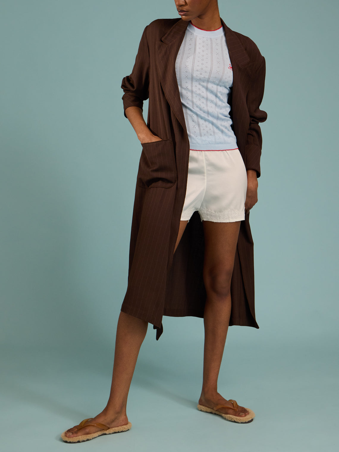 B.B. Wallace - Indiana Cotton Pointelle T-Shirt | Size: S - Light Blue - ABASK