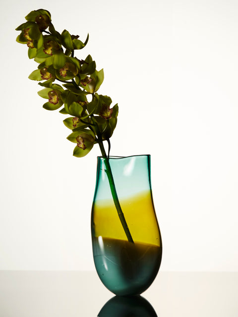 Michele Oberdieck - Sennelier Viridian Hand-Blown Glass Vase (15.5in/40cm) - Green - ABASK
