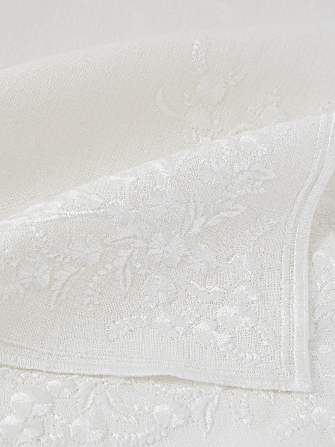 Borgo delle Tovaglie - Venaria Embroidered Linen Napkins (Set of 4) - Ivory - ABASK