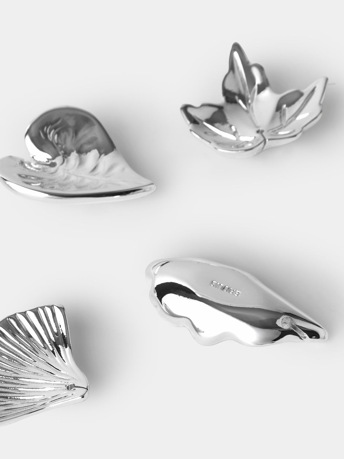 Ercuis - | Set of 6 | Leaf Silver-Plated Place Card Holders - Silver - ABASK