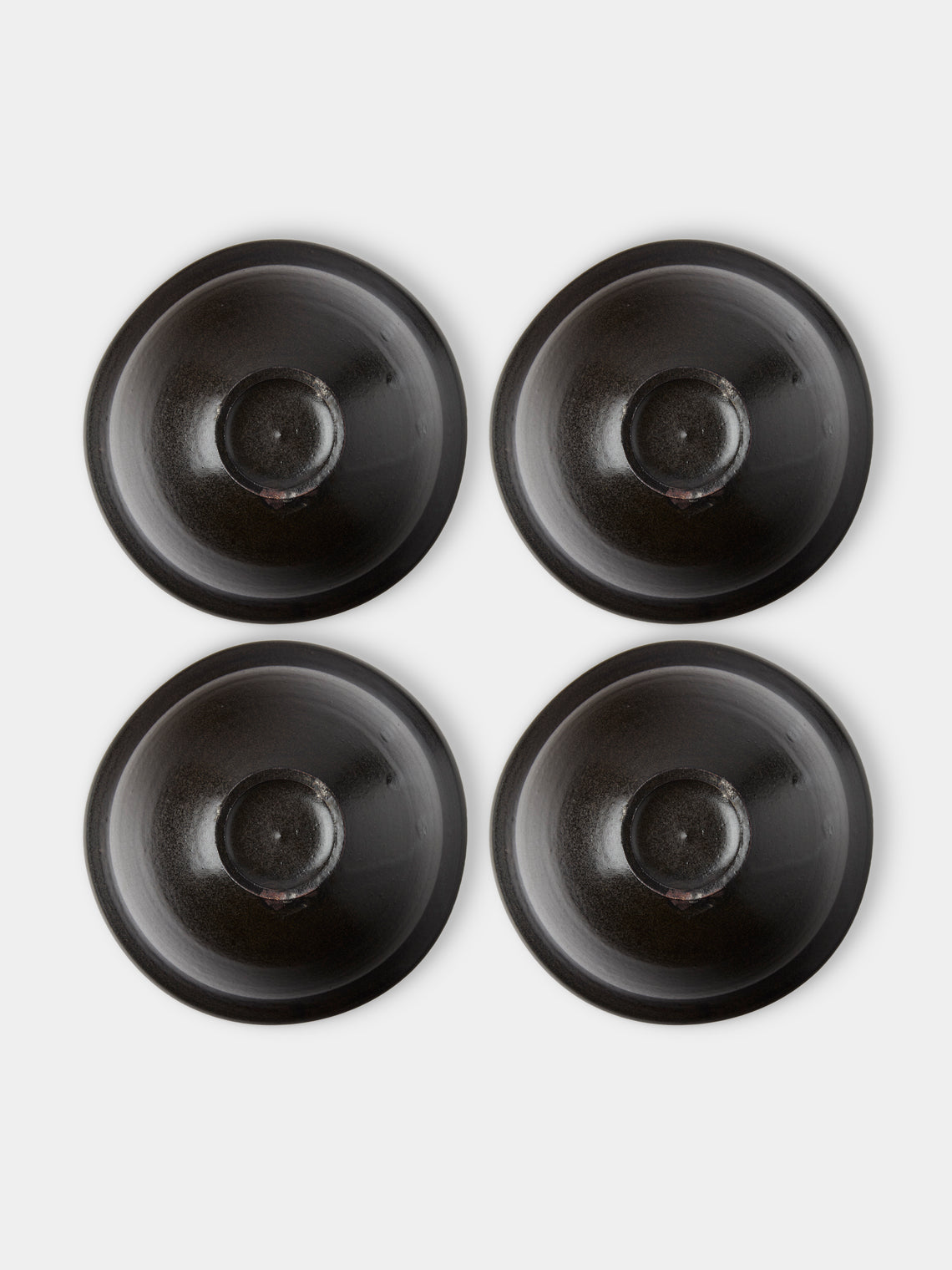 Fuminari Araga - Kohiki Slipware Noodle Bowls – 7in/18cm (Set of 4) - Black - ABASK