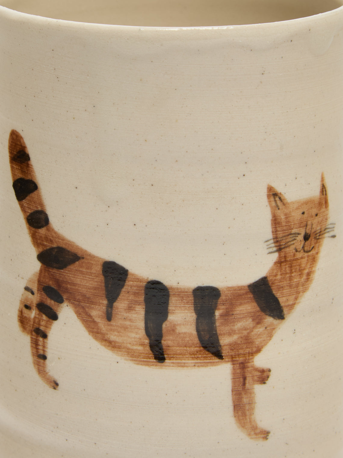 Liz Rowland - Striped Cat Hand-Painted Ceramic Mug - Multiple - ABASK