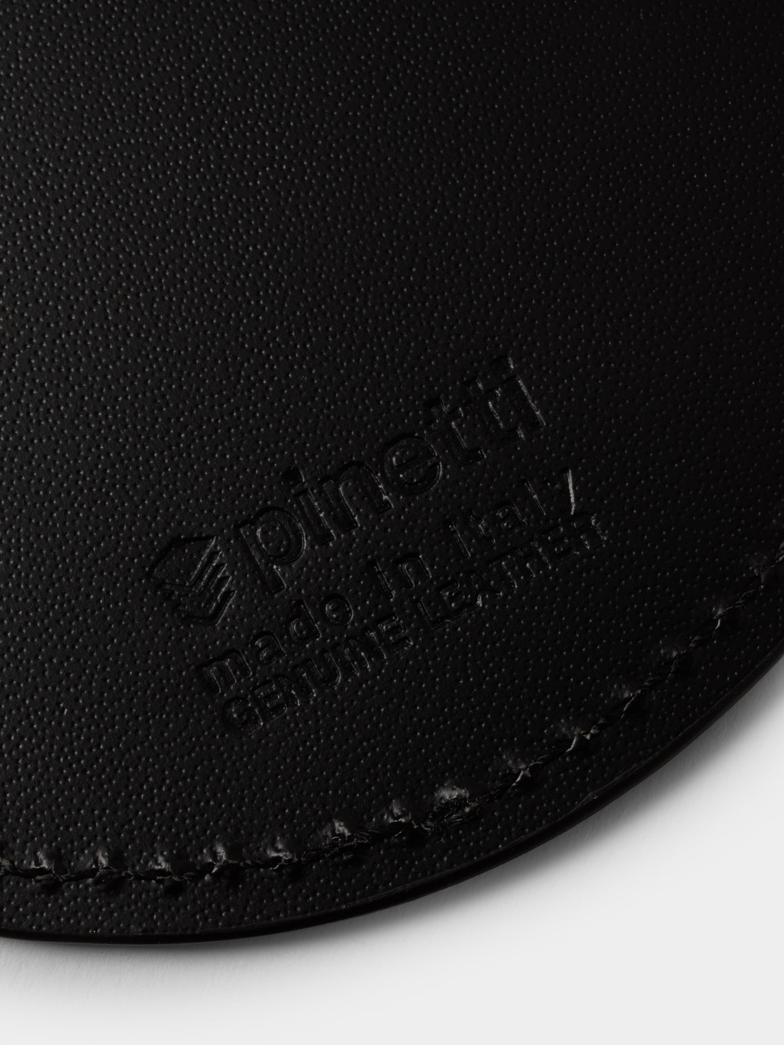 Pinetti - Leather Round Coasters (Set of 6) - Black - ABASK