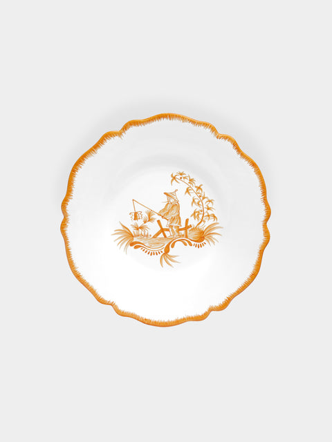 Bourg Joly Malicorne - Chinoiserie Hand-Painted Ceramic Dessert Plate -  - ABASK - 