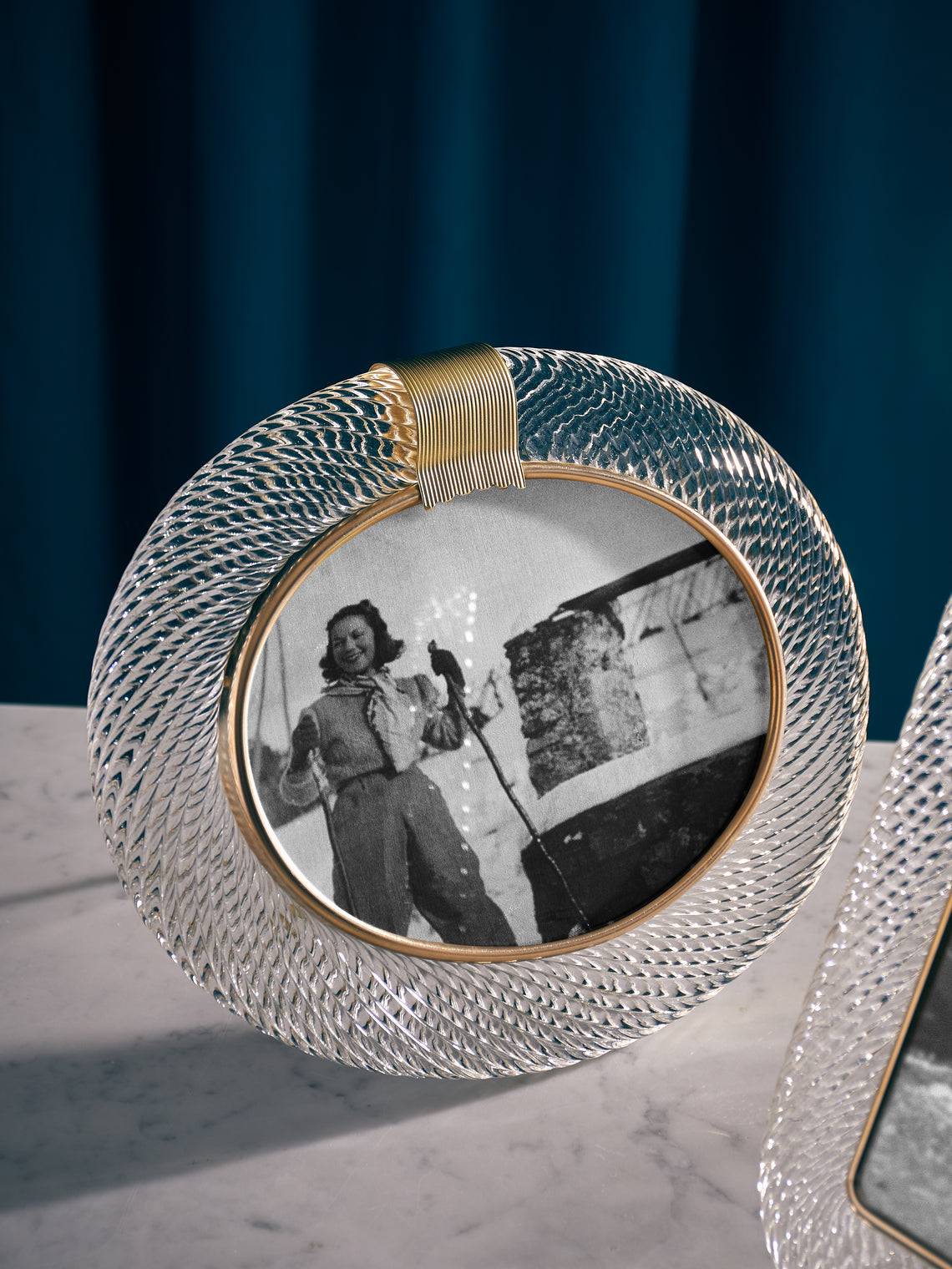 Antique and Vintage - 1960s Murano Glass Photo Frame - Clear - ABASK