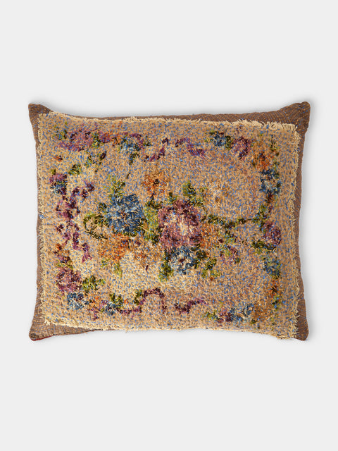 By Walid - 19th-Century Needlepoint Wool and Silk Damask Cushion (23.5in/60cm) - Multiple - ABASK - 