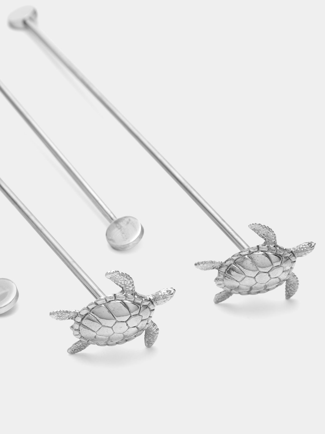 Objet Luxe - Turtle Silver-Plated Cocktail Stirrers (Set of 4) - Silver - ABASK