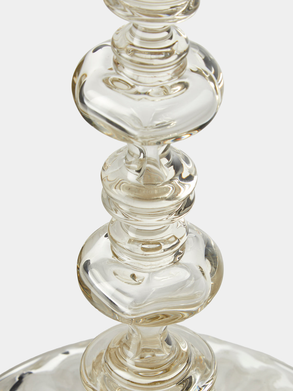 Bollenglass - Hand-Blown Glass Large Candlestick - Gray - ABASK