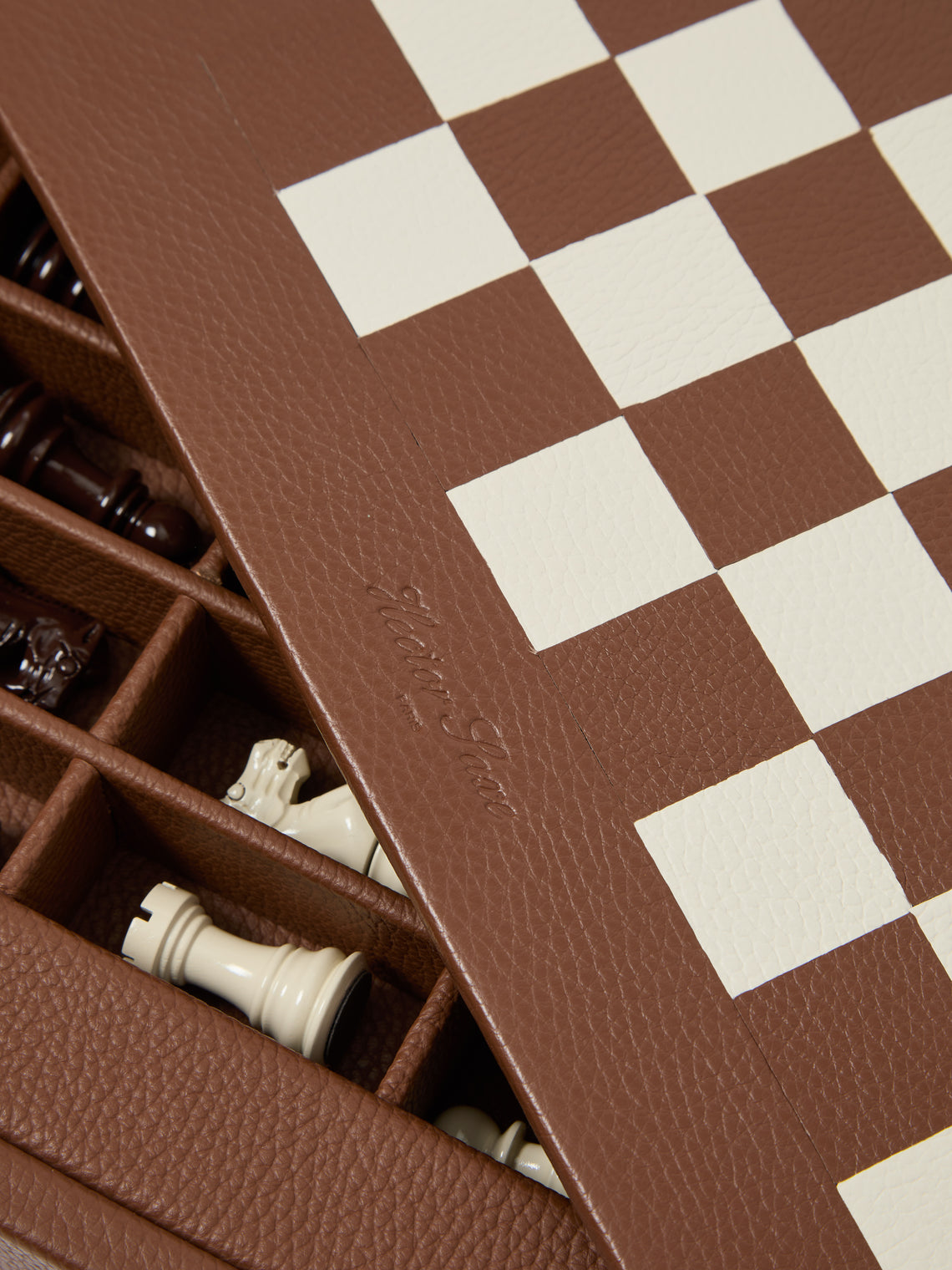 Hector Saxe - Leather Chess Set - Brown - ABASK