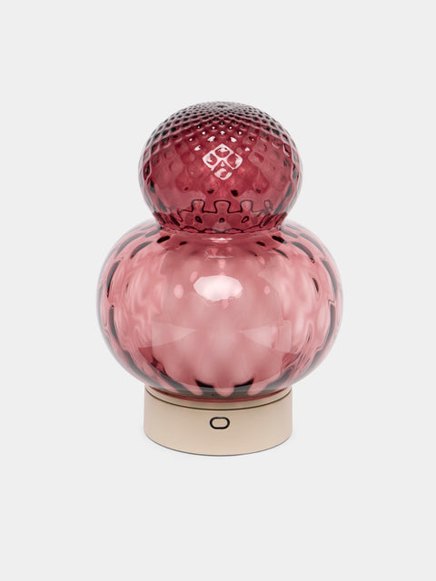 NasonMoretti - Bibendum Hand-Blown Murano Glass Portable Table Light - Pink - ABASK - 