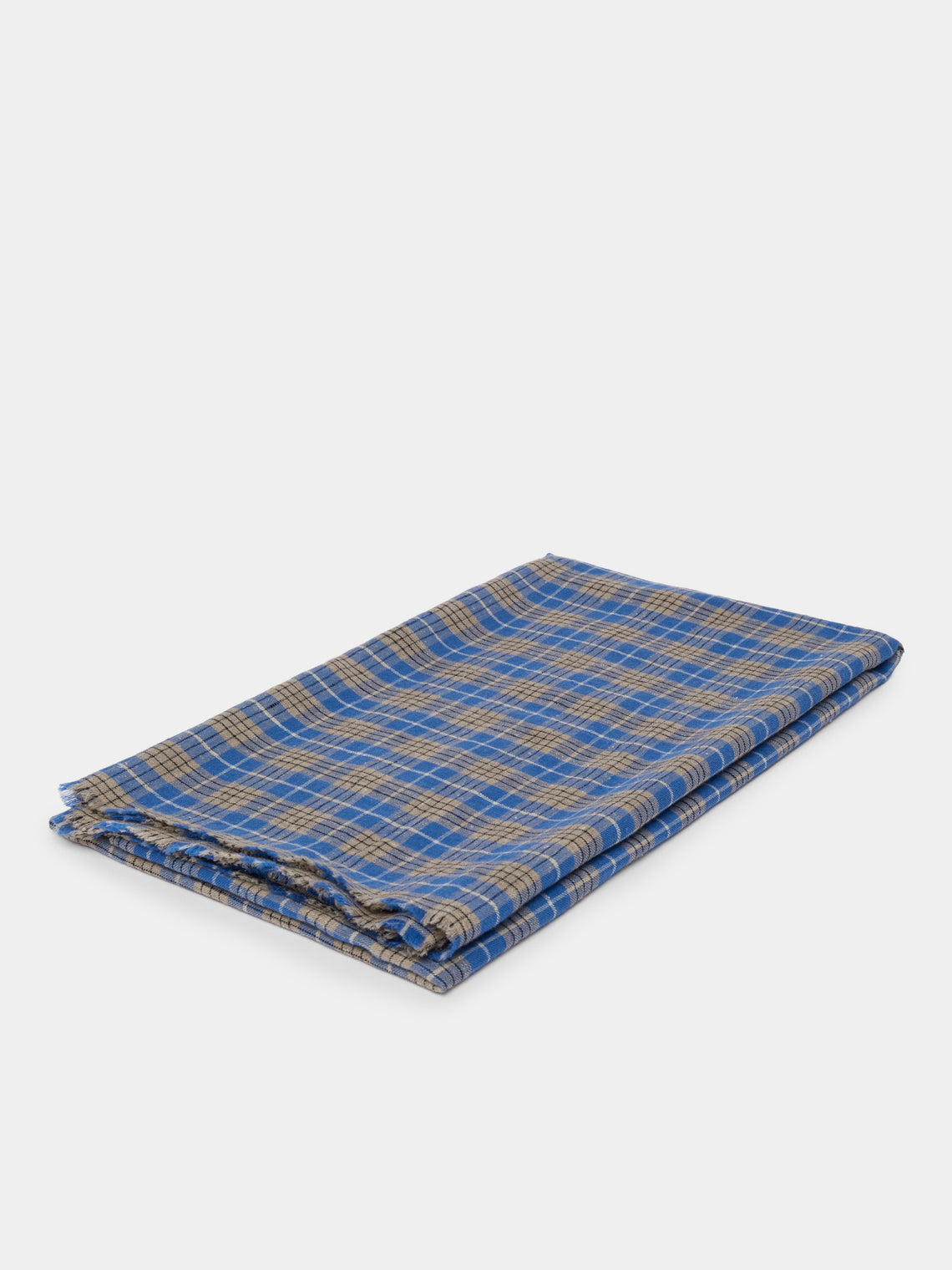 Me & K - Cashmere Check Scarf | One Size - Blue - ABASK