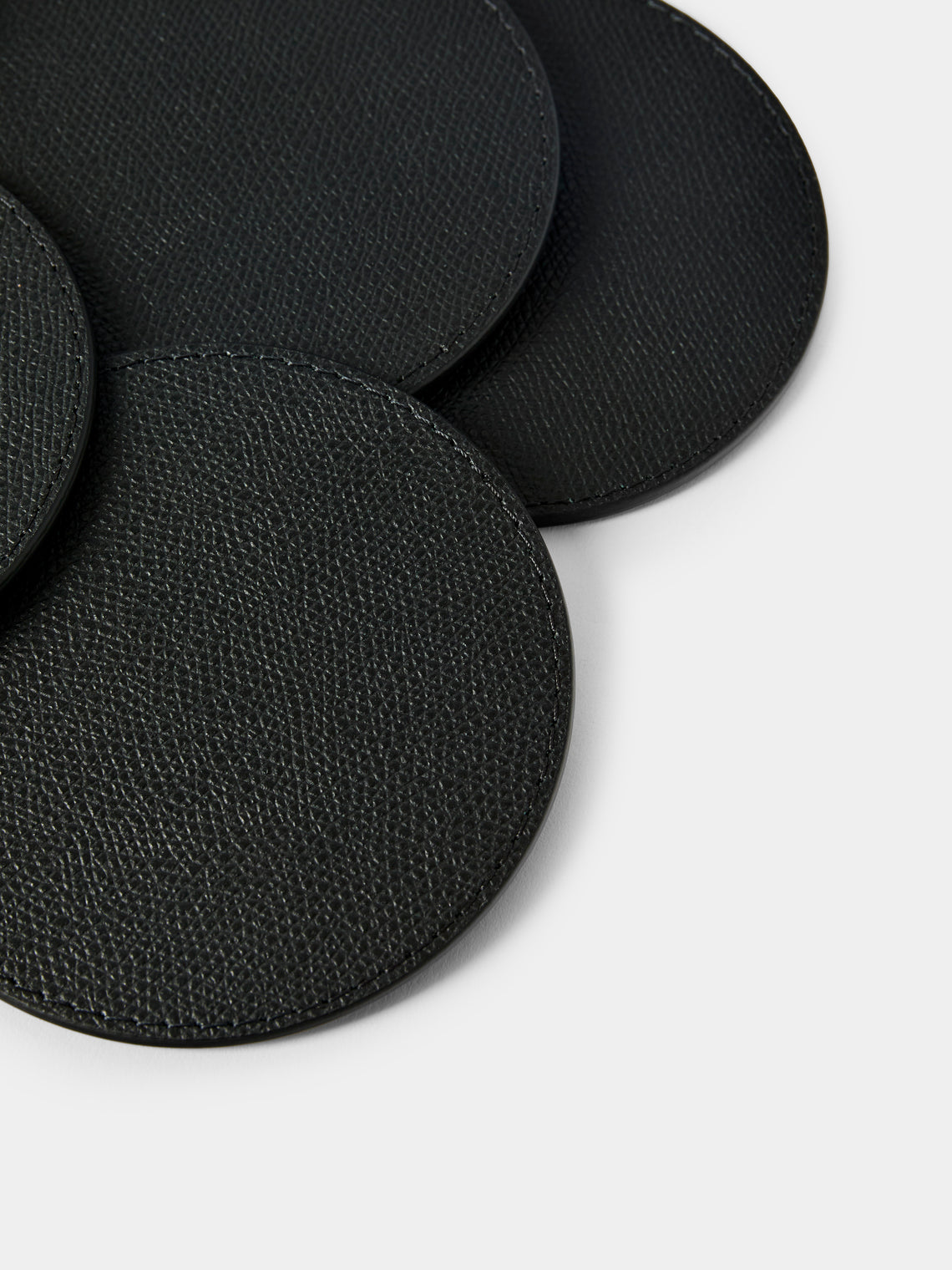 Giobagnara - Tao Leather Coasters (Set of 6) - Black - ABASK
