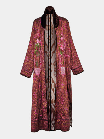 Nazzy Beglari - Hand-Loomed Ikat Cotton Reversible Chapan-Style Robe | One Size - Multiple - ABASK - 