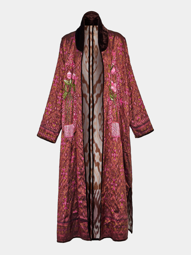 Nazzy Beglari - Hand-Loomed Ikat Cotton Reversible Chapan-Style Robe | One Size - Multiple - ABASK - 