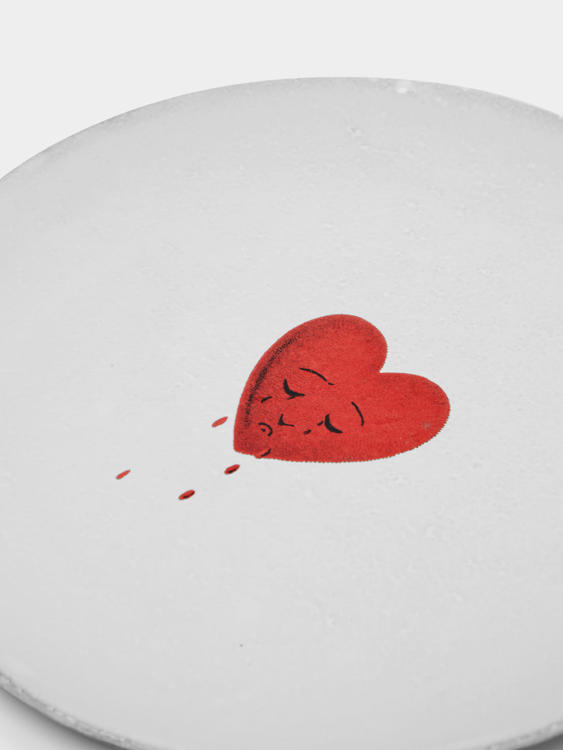 Astier de Villatte - Crying Heart Hand-Glazed Ceramic Small Plate (Set of 2) - White - ABASK