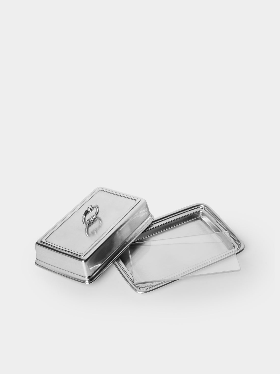 Cosi Tabellini - Umbria Pewter Butter Dish - Silver - ABASK