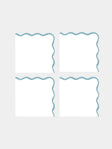 Angela Wickstead - Chiara Scalloped Linen Napkins (Set of 4) - Light blue - ABASK - 
