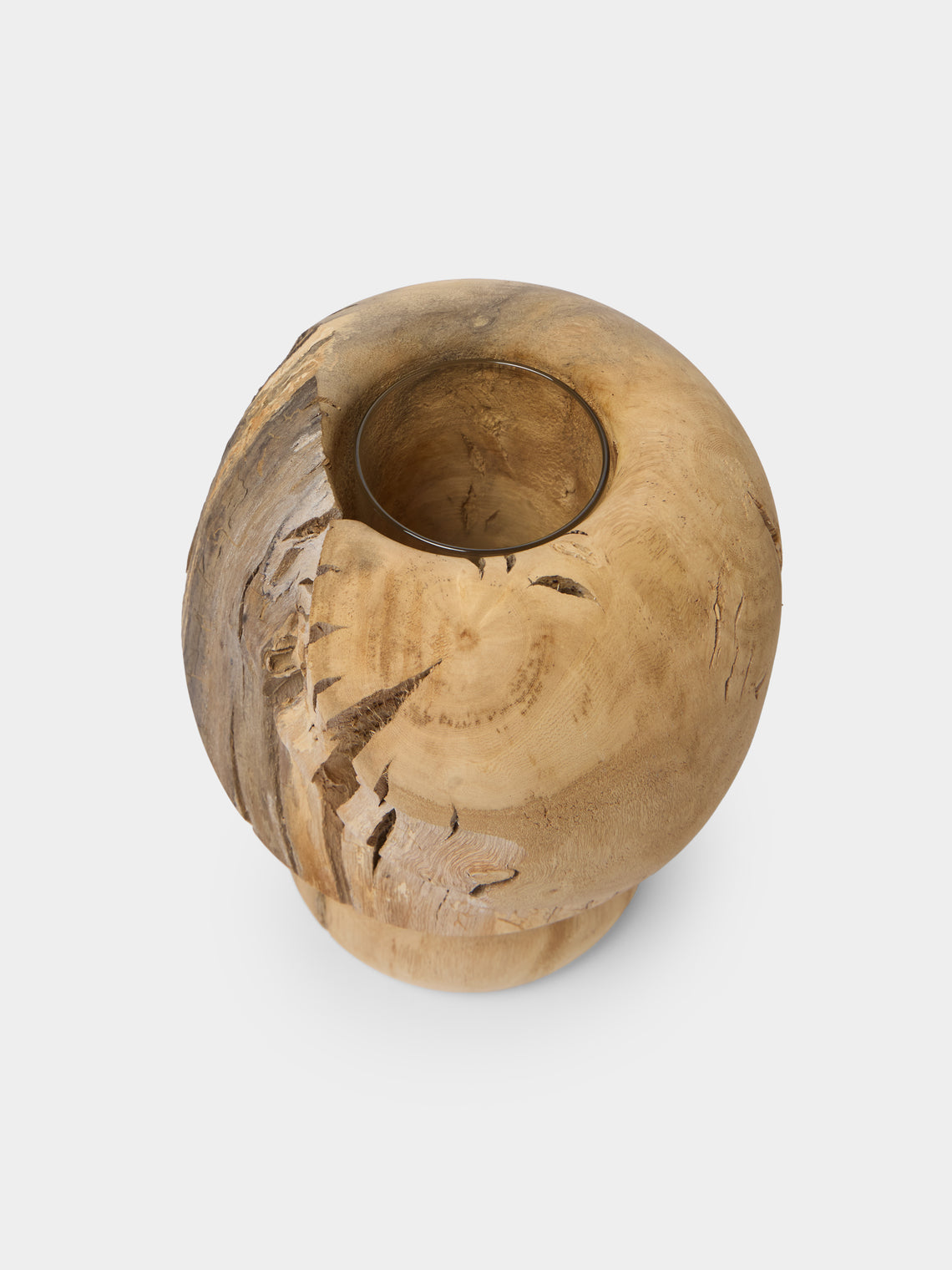 Thursday Furniture - Hand-Turned Fig Vase (7.5in/19cm) - Natural - ABASK