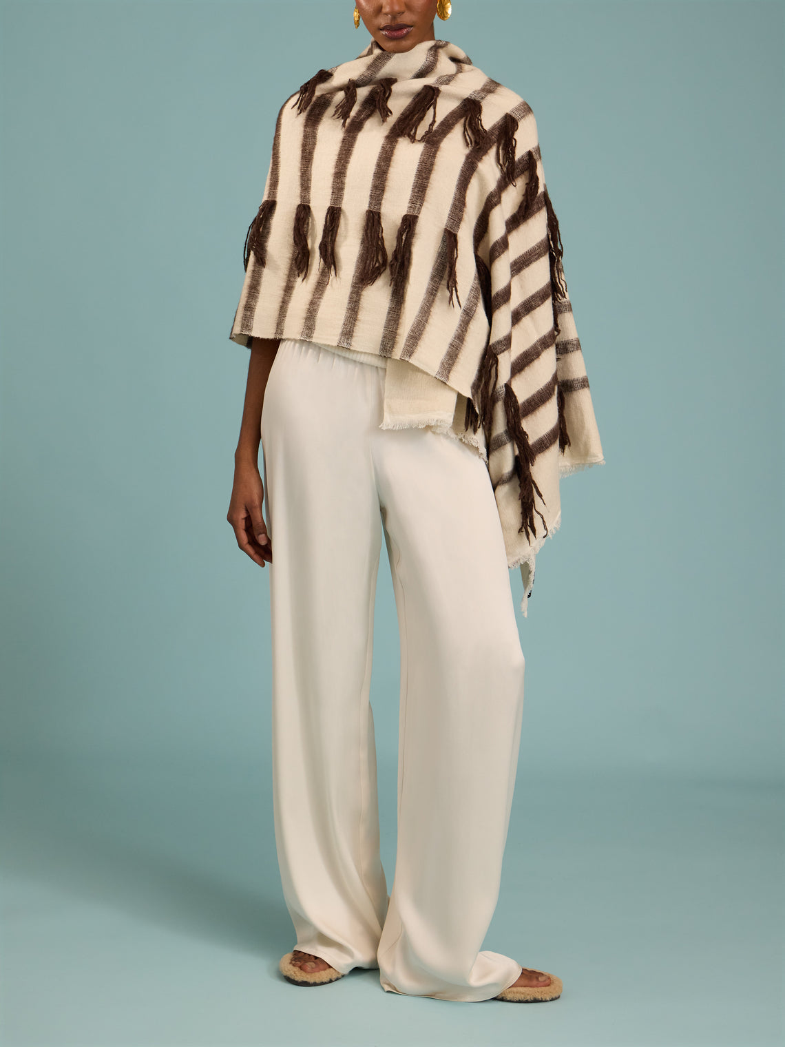 Denis Colomb - Hokkaido Tawa Cashmere and Yak Scarf (78.5in/2m) - Cream - ABASK