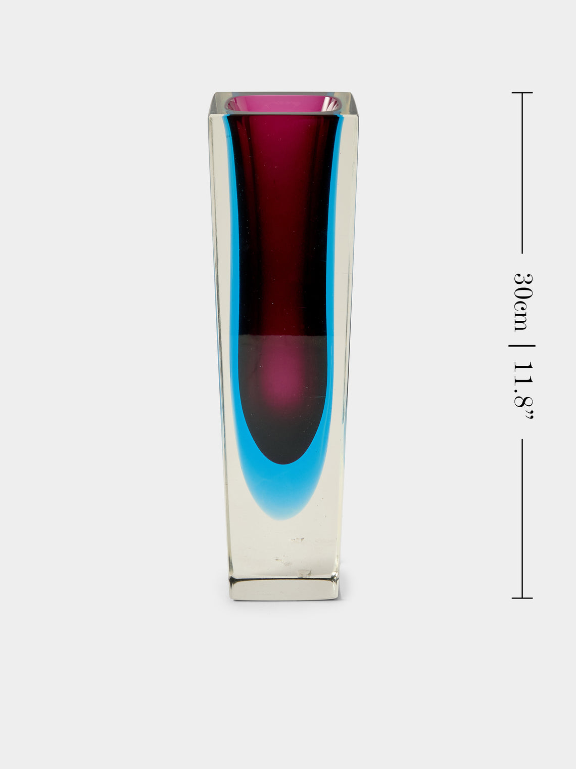 Antique and Vintage - 1970s Sommerso Murano Glass Bud Vase (12in/30cm) - Burgundy - ABASK