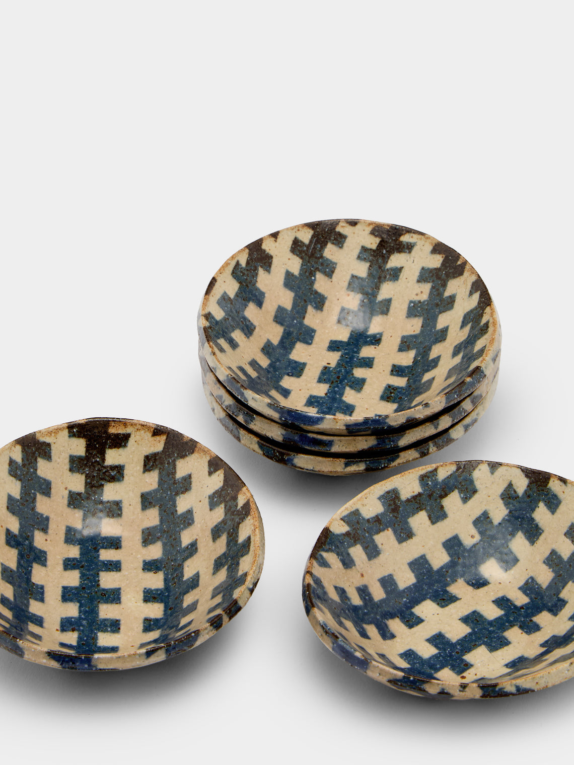 Makidani-gama - Nerikomi Ceramic Small Oval Bowls (Set of 5) - Multiple - ABASK