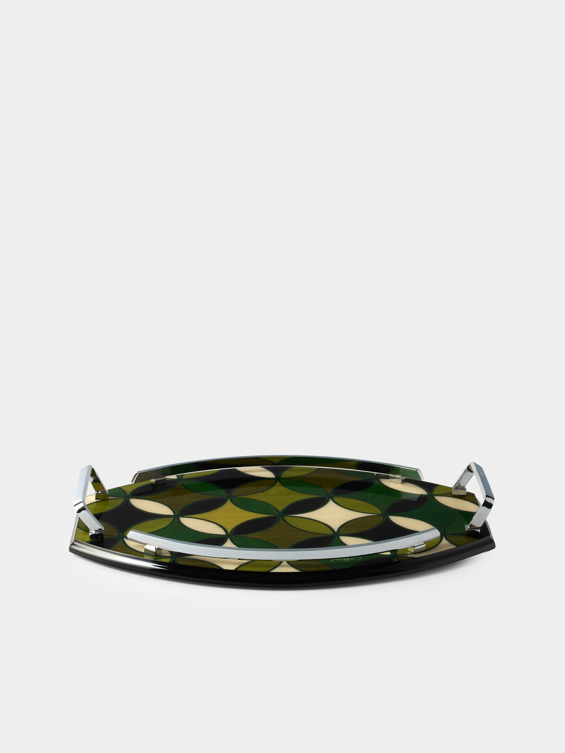 Mastellone Giuseppe - Wood Inlay Tray (12.5in/32cm) - Green - ABASK