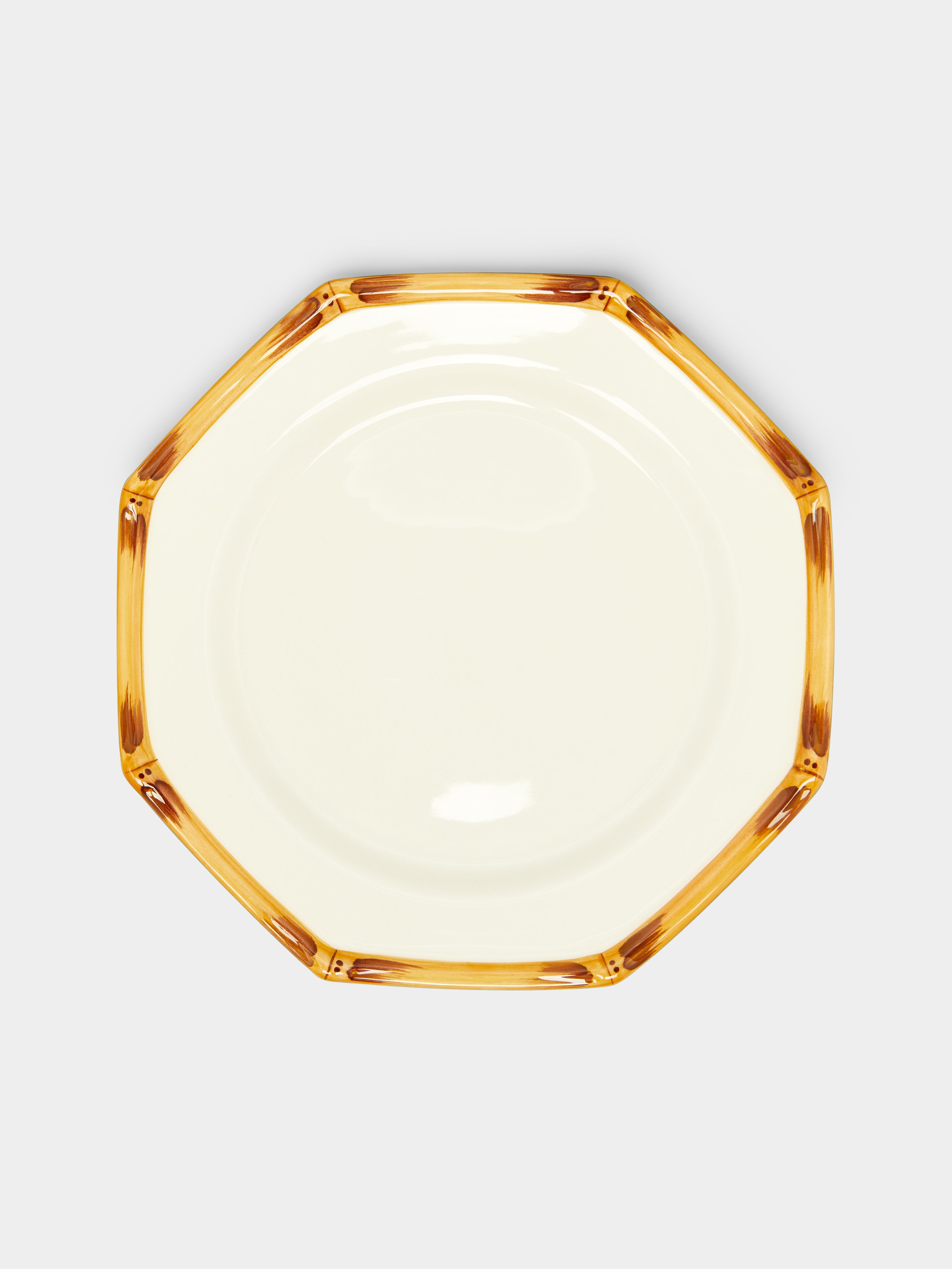 Bamboo Hand-Painted Ceramic Dinner Plates – 11.5in/29cm (Set of 4)