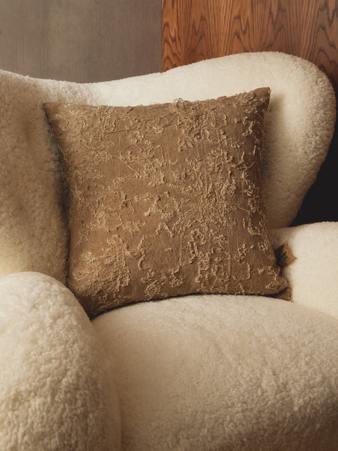 The House of Lyria - Zosimo Linen and Cotton Cushion (19.5in/50cm) - Cream - ABASK