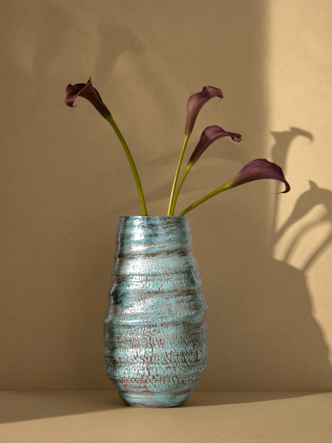 Peter Speliopoulos Projects - Hand-Thrown Stoneware Vase (12in/30.5cm) - Blue - ABASK