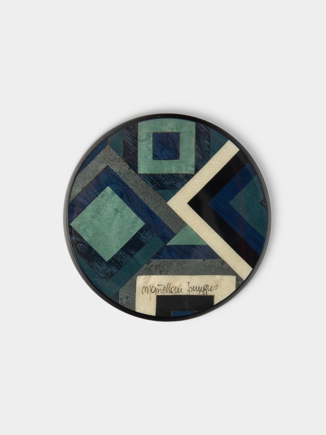 Mastellone Giuseppe - Wood Inlay Coasters (Set of 6) - Blue - ABASK
