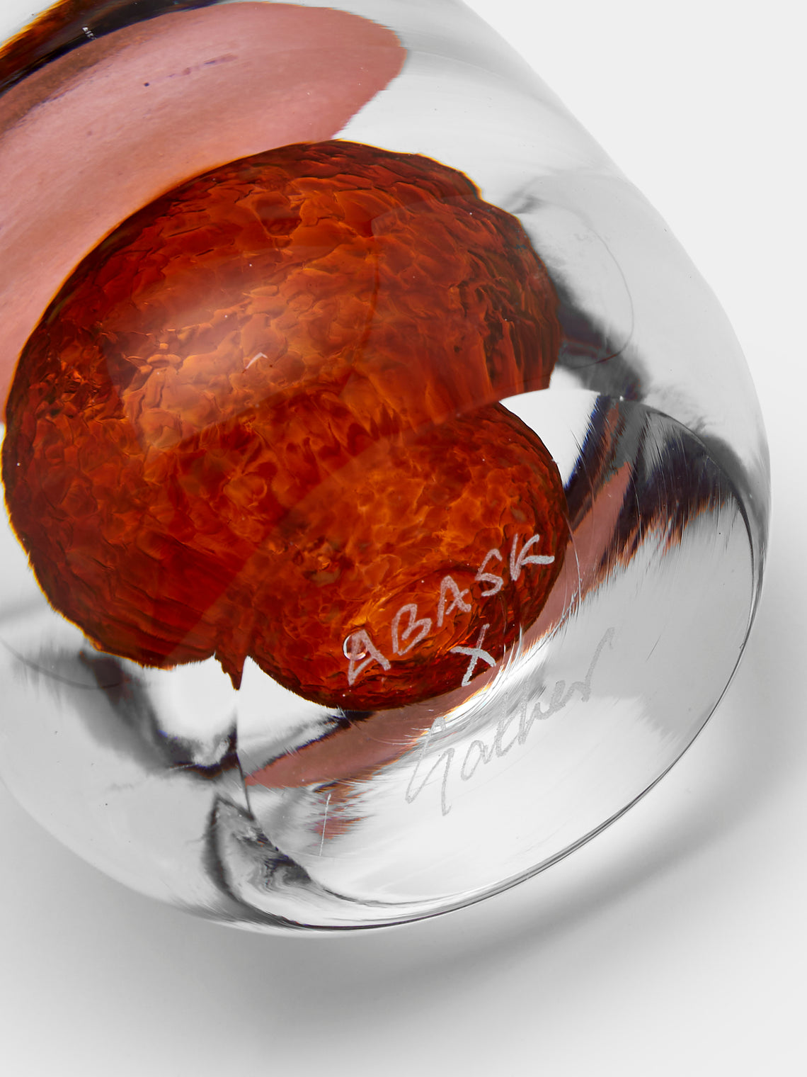 Gather - Hand-Blown Glass Paperweight - Pink - ABASK