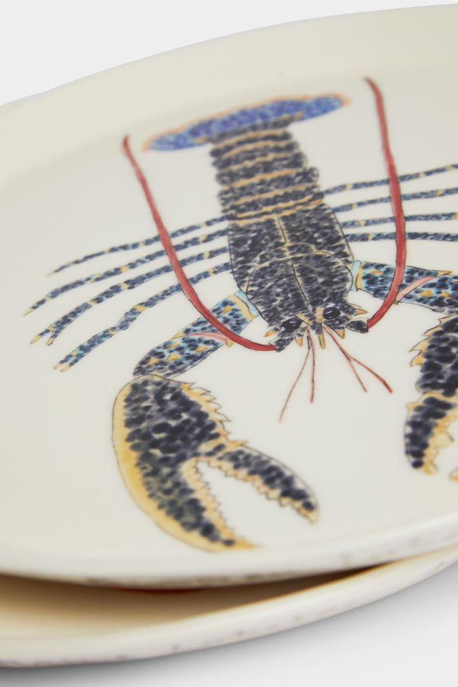 Casa Adams - Lobster Hand-Painted Porcelain Dinner Plates (Set of 2) -  - ABASK