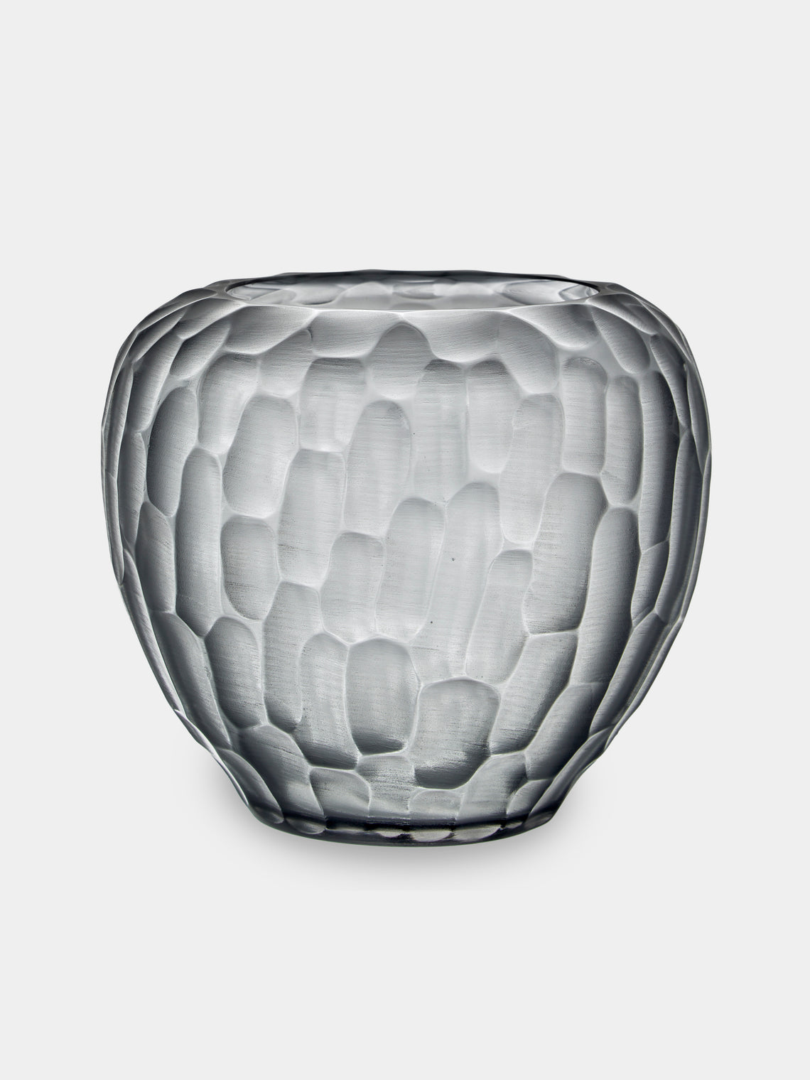 Micheluzzi Glass - Goccia Acciaio Bamboo Hand-Blown Murano Glass Vase (8in/20cm) - Gray - ABASK - 