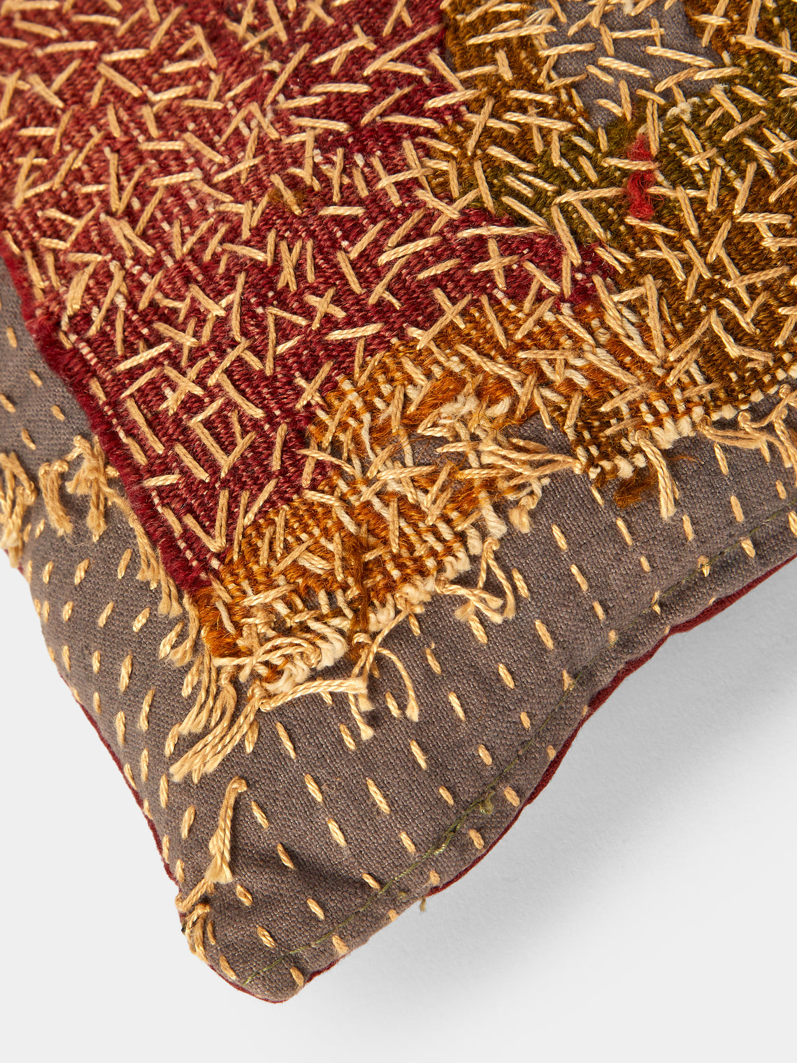 By Walid - 19th-Century Napolean III Aubusson Tapestry and Linen Cushion (19.5in/50cm) - Multiple - ABASK