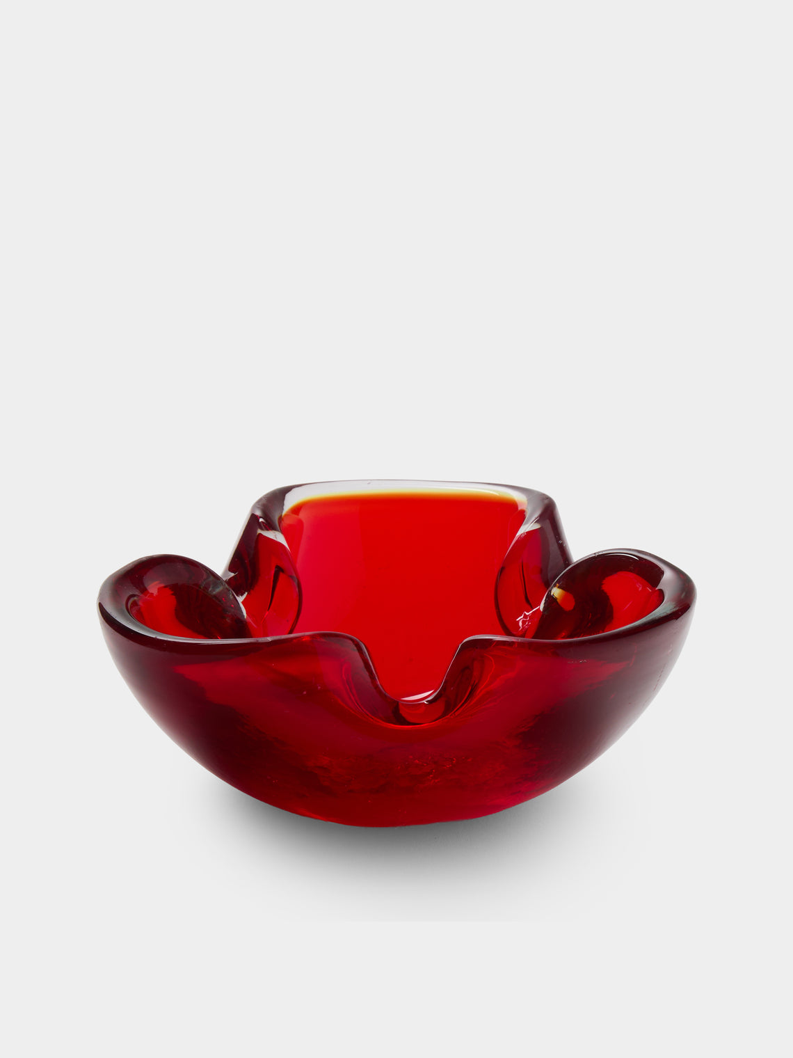 Antique and Vintage - Mid-Century Murano Glass Ashtray - Red - ABASK - 