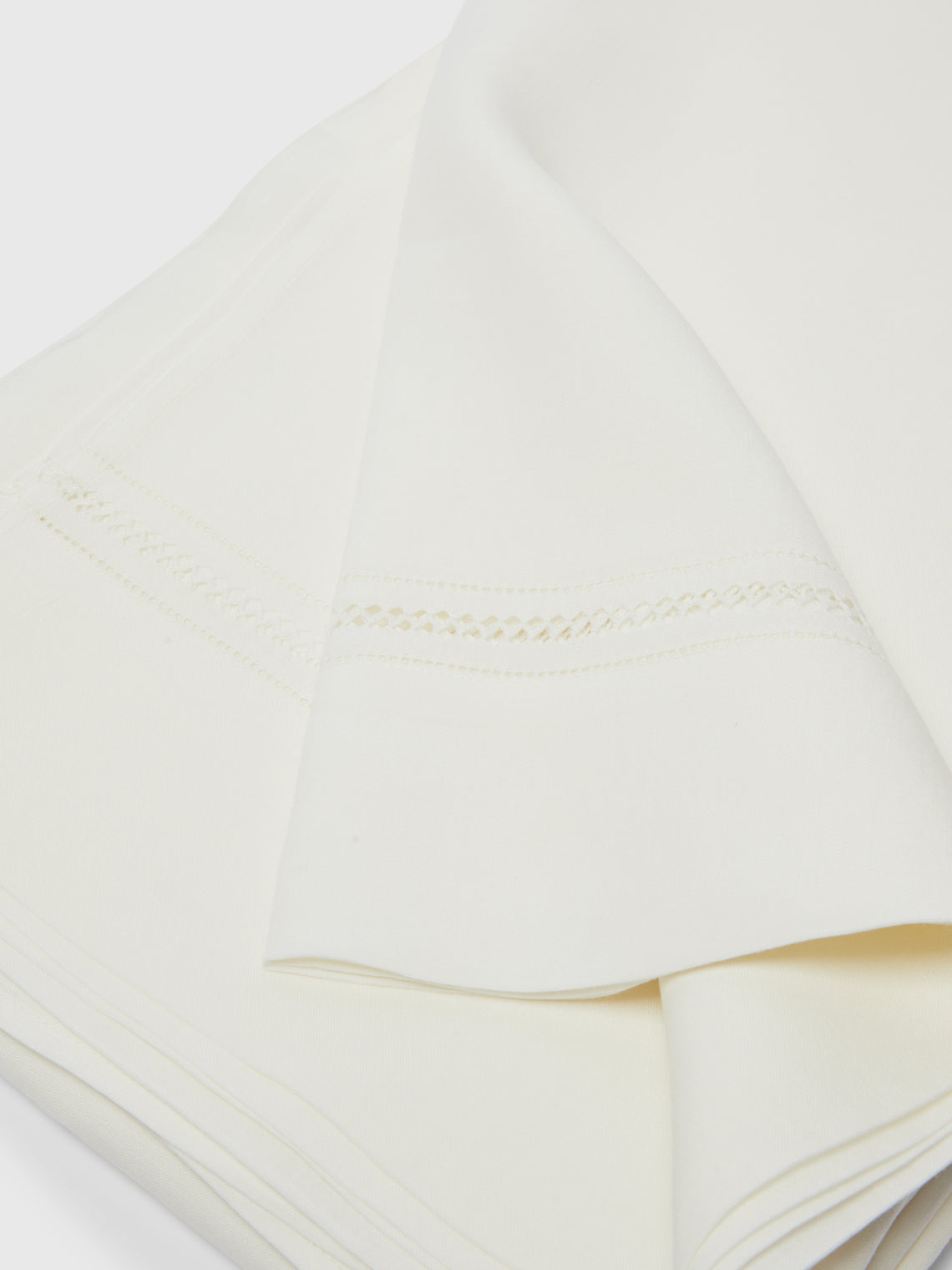 Volga Linen - Diamond-Stitch Linen King Top Sheet -  - ABASK