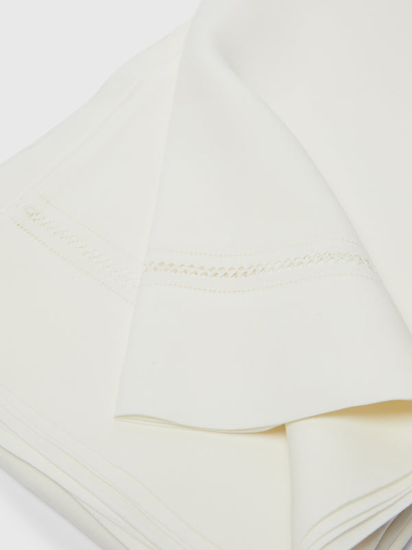 Volga Linen - Diamond-Stitch Linen Super King Top Sheet -  - ABASK