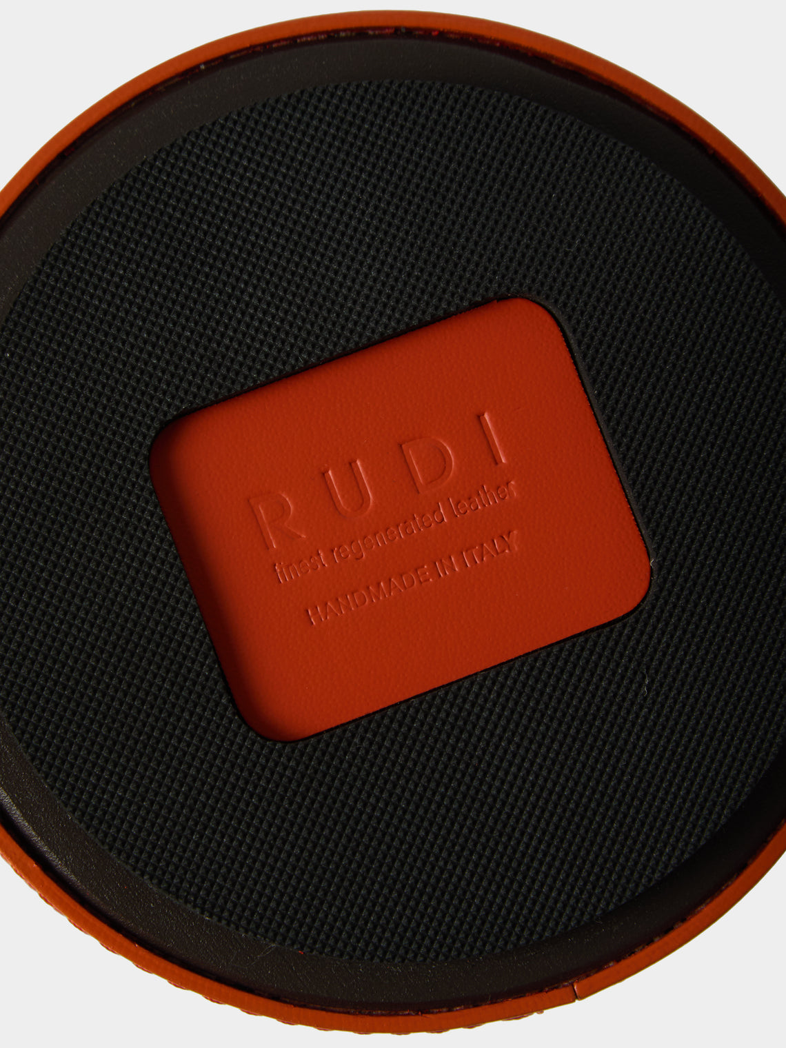 RUDI - | Set of 12 | Nautilus Leather Coasters with Holder - Green - ABASK