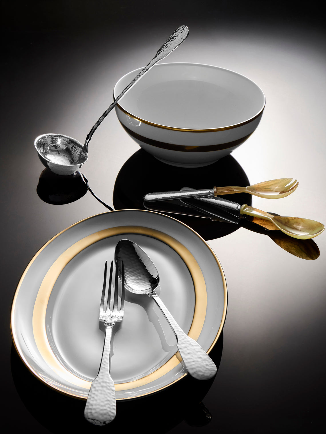 Pampaloni - Troia Silver-Plated Serving Utensils (Set of 5) - Silver - ABASK