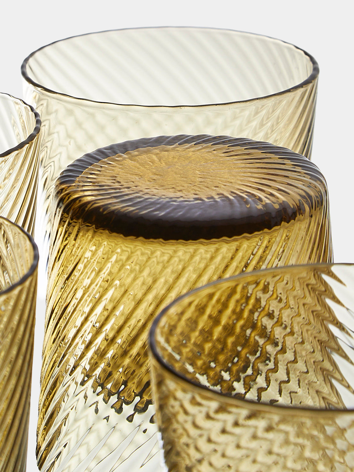 Mun Deluxe Brand Venezia - Torsé Hand-Blown Glass Tumblers (Set of 6) - Green - ABASK