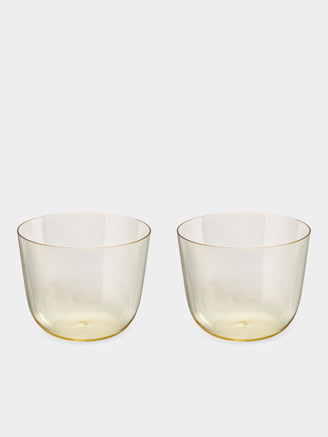 Lobmeyr - Alpha Hand-Blown Crystal Water Tumbler (Set of 2) - Yellow - ABASK 