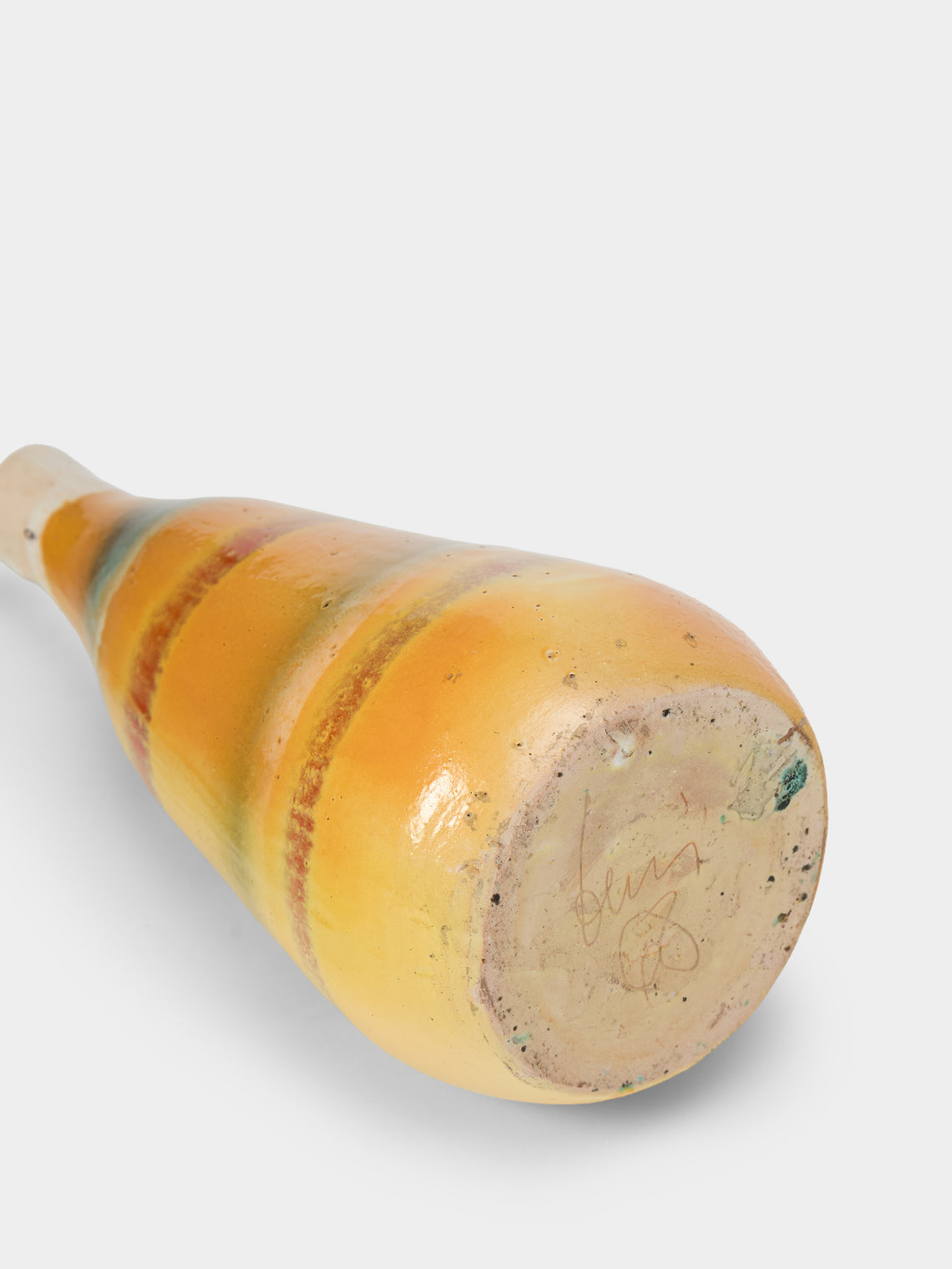 Antique and Vintage - 1950s Glass Vase (11in/28cm) - Yellow - ABASK